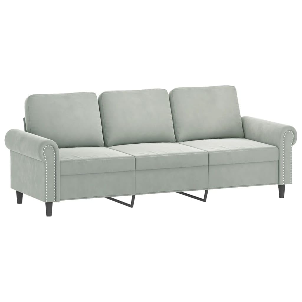 Light Gray Velvet 2 Piece Sofa Set W111219