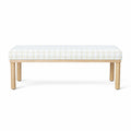 Natural Plaid Woven Fabric Bench F523