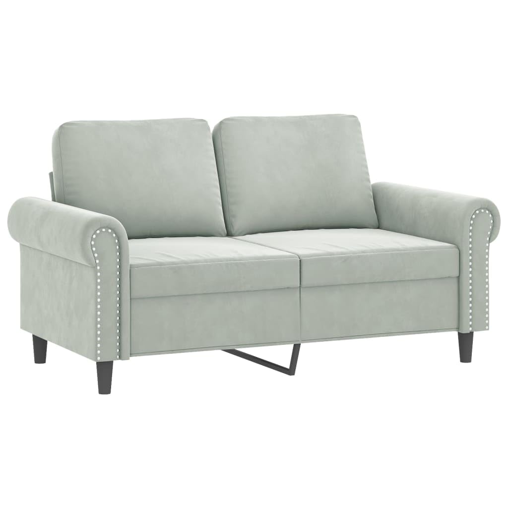 Light Gray Velvet 2 Piece Sofa Set W111219