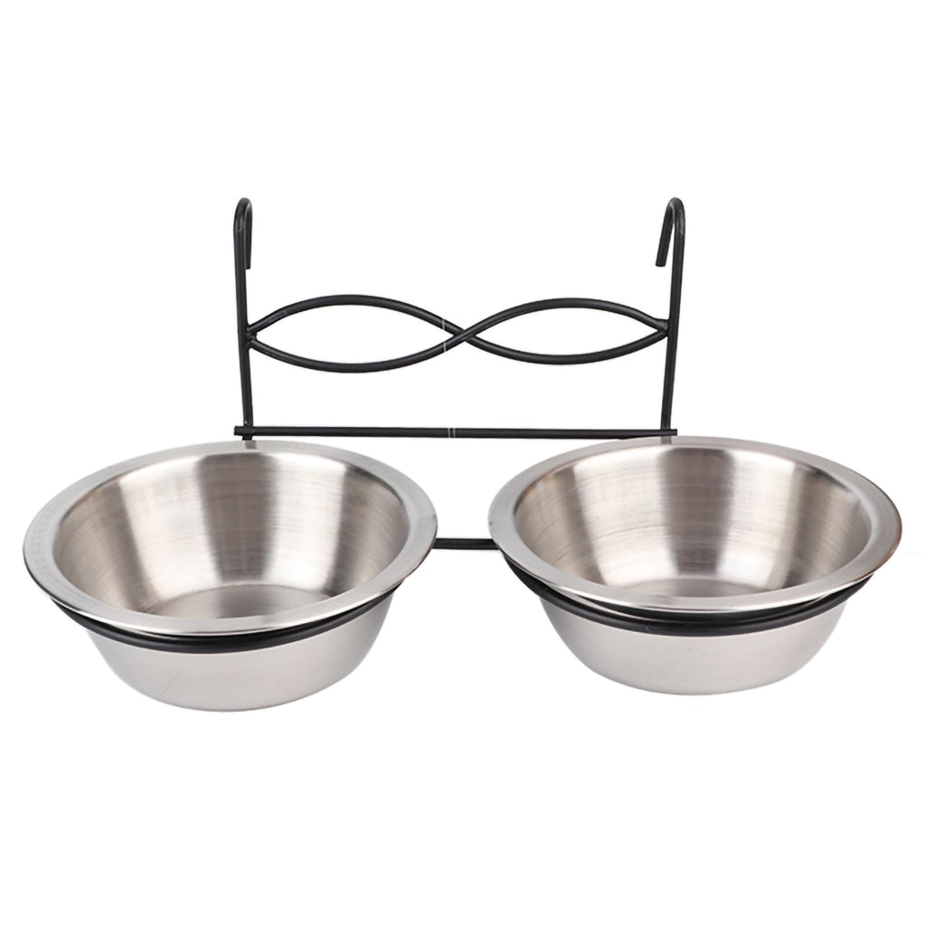 Stainless Steel Hanging Pet Bowls, 2 Bowls 1 Hook E8219
