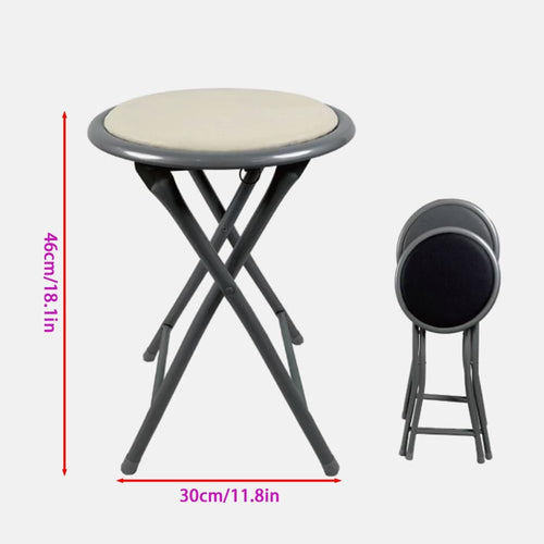18 Inch Folding Bar Stool 2 Pcs with Footrest Black Y666337