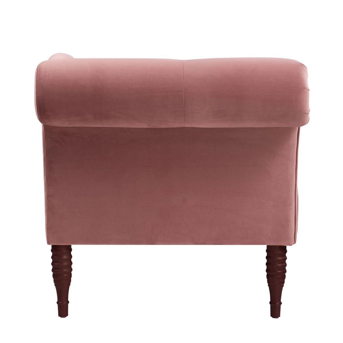 Ash Rose Pink Velvet Tufted Roll Arm Chaise Lounge B258