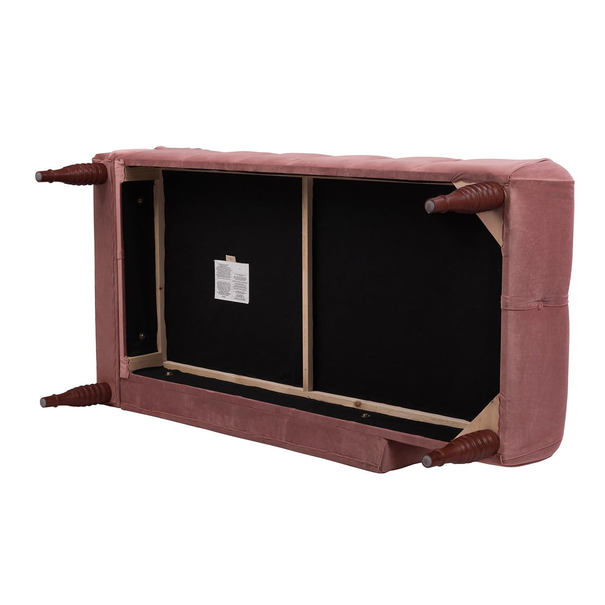Ash Rose Pink Velvet Tufted Roll Arm Chaise Lounge B258