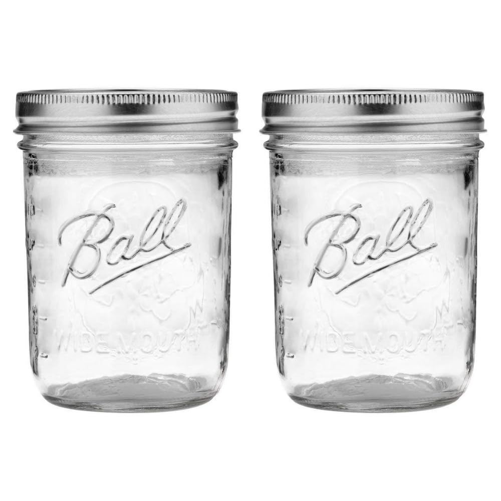 Wide Mouth Pint Mason Jars with Lids & Bands 16-oz 2-Pack D16513