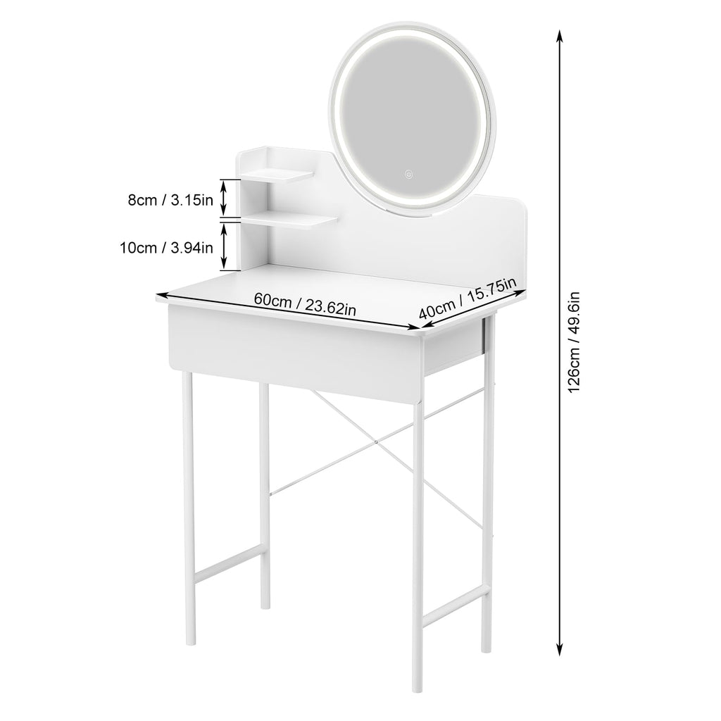 Vanity Desk with Mirror and LED Lights H792
