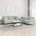 Light Gray Velvet 2 Piece Sofa Set W111219