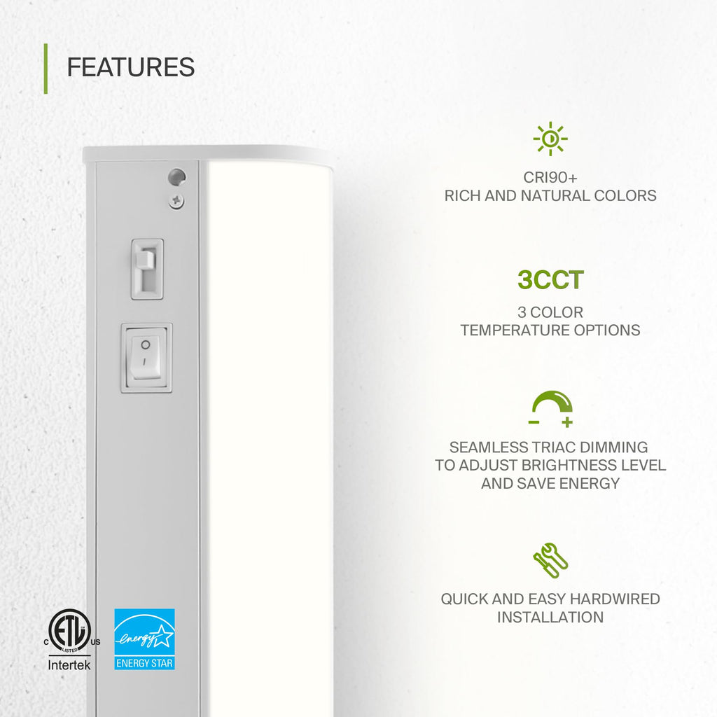 24 inch 12W Dimmable LED Under Cabinet Lighting 2 Pack B939