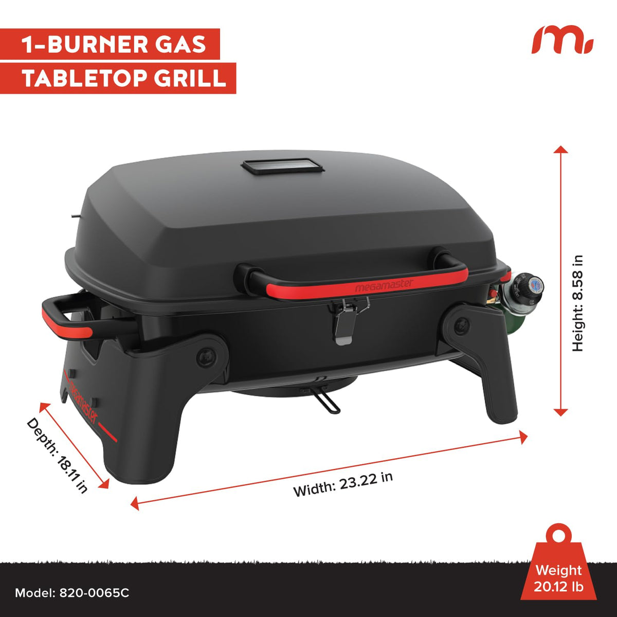 Tabletop 1 Burner Gas Grill with Warming Rack G8259