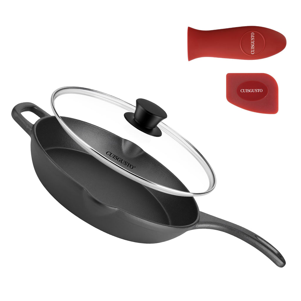 10 Inch Pre-Seasoned Cast Iron Skillet with Lid K399661