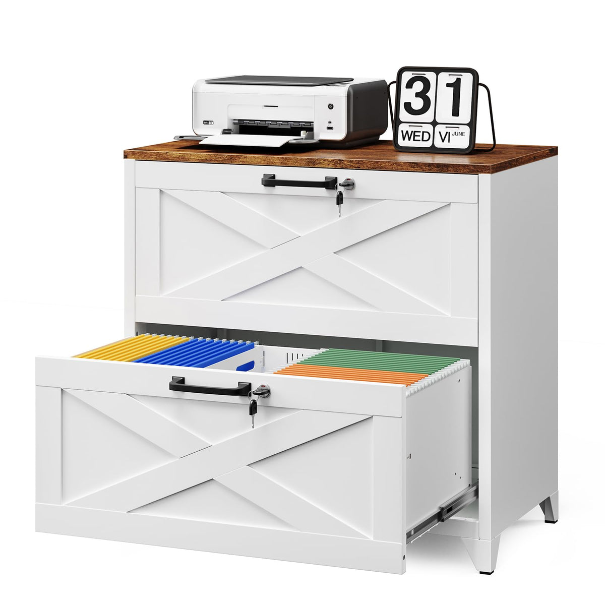 2 Drawer Metal File Cabinet with Lock G436