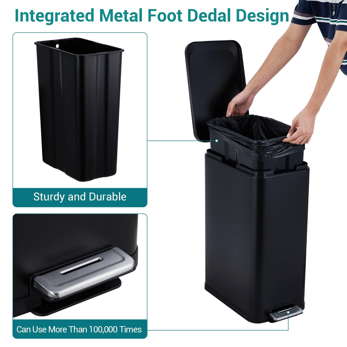 13.2 gal Stainless Steel Trash Can T9281