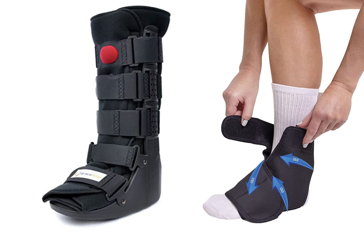 Tall CAM Walker Boot with Ankle & Foot Ice Pack Cold Wrap A24958