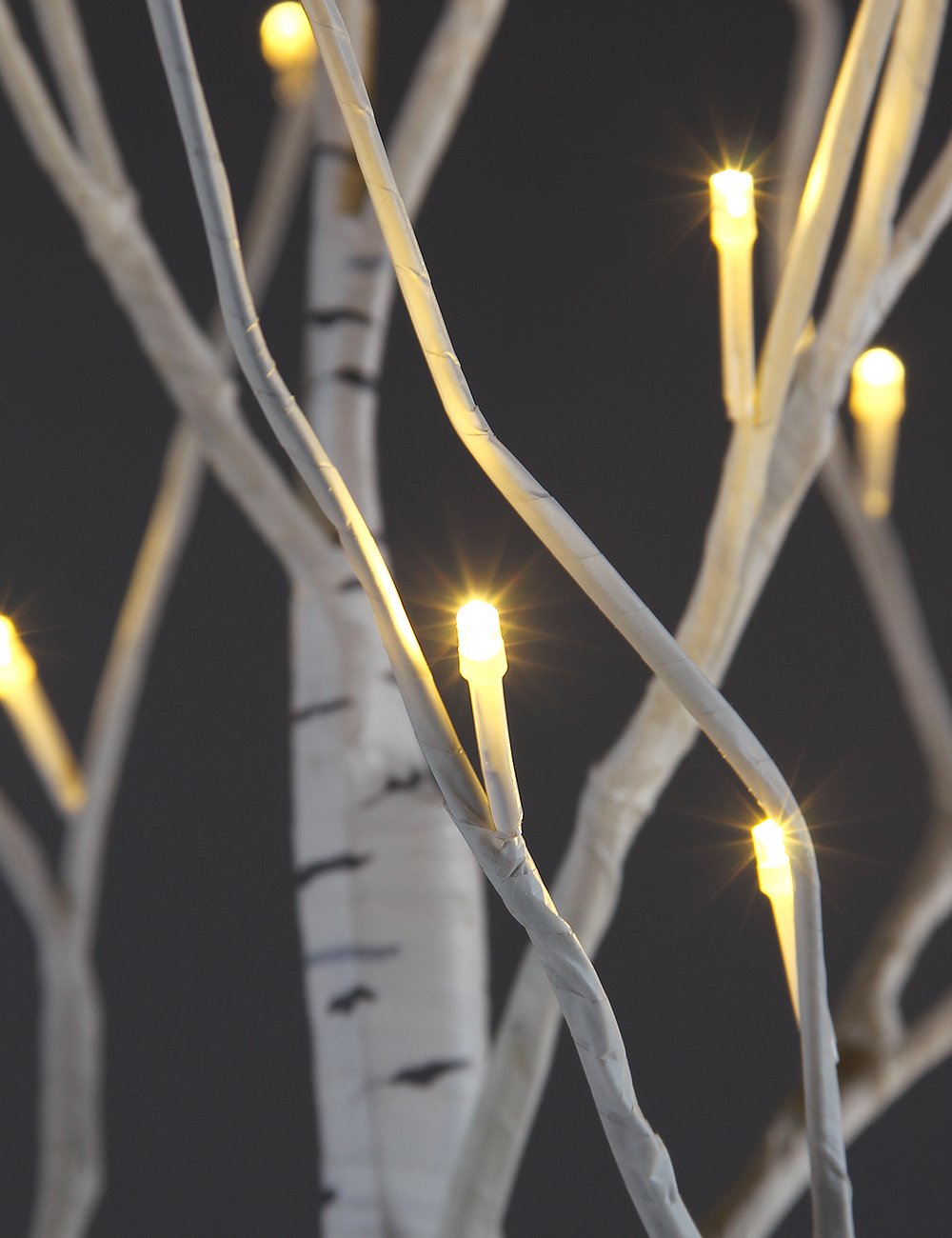 8FT 132 LED Lighted Birch Tree Warm White Y1081