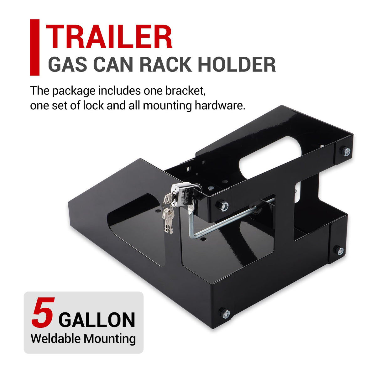 5 Gallon Trailer Gas Can Holder Rack X9839