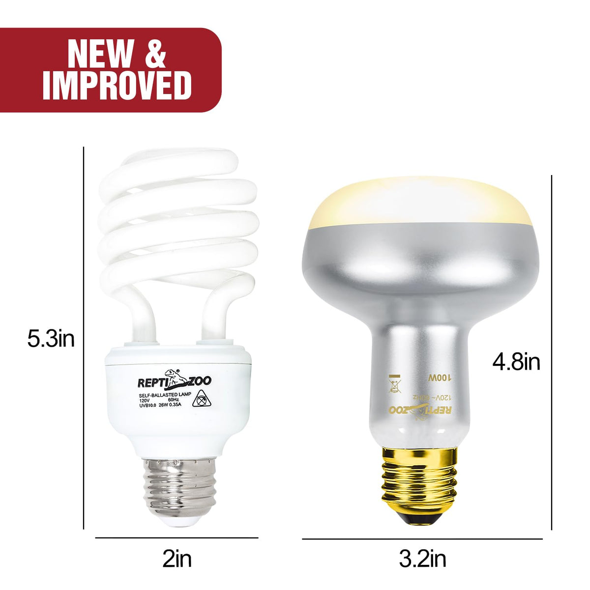 100W Basking Spot Light & 26W UVA UVB Bulb Combo Pack S928624