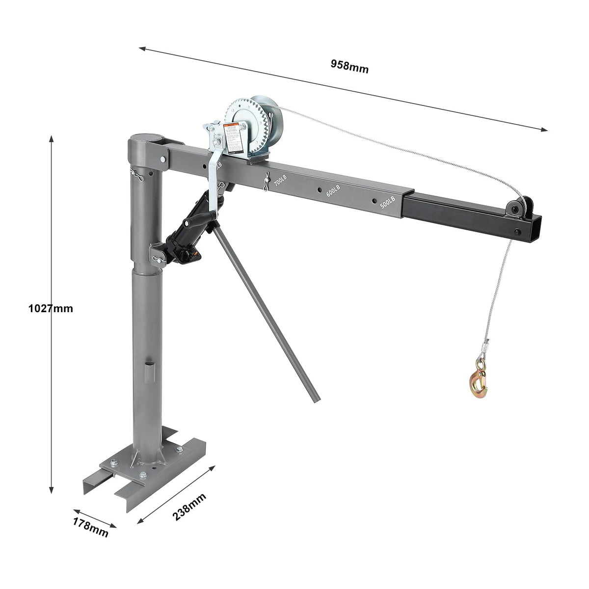 Hydraulic Pickup Truck Crane with 1000 lbs Capacity P27391