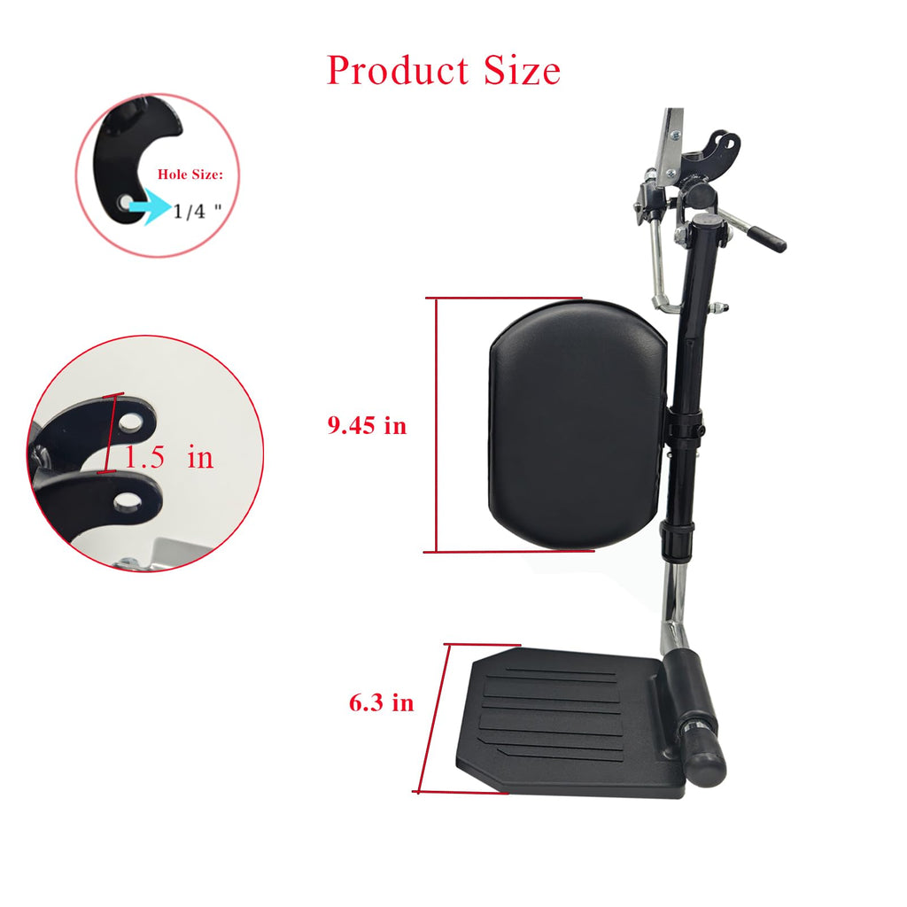 Black Padded Wheelchair Legrest Assembly A4850