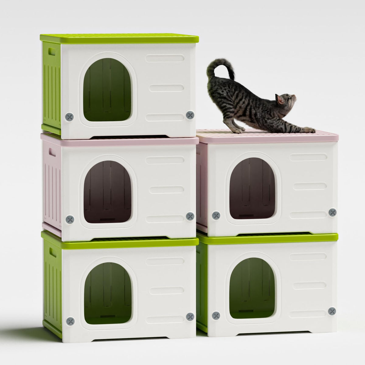 Plastic Stackable Weatherproof Elevated Cat House R3834