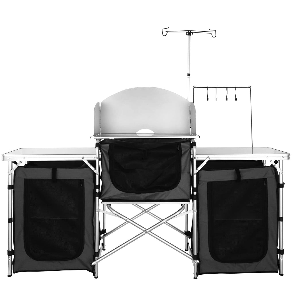 Folding Aluminum Camping Kitchen Table with Storage Bag P253604