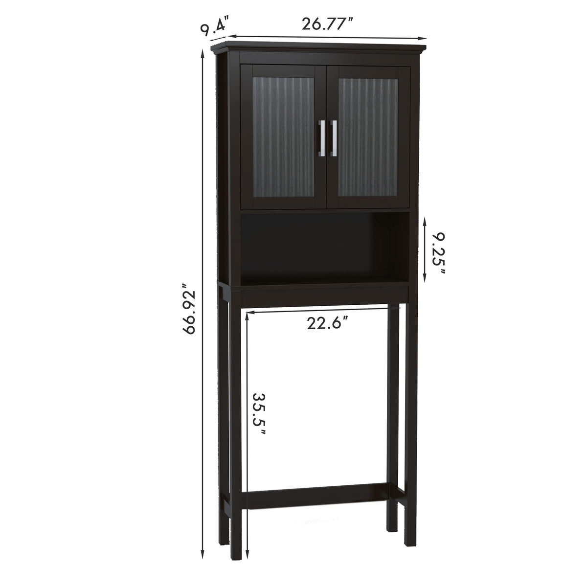 Over the Toilet Storage Cabinet with Glass Doors N8737