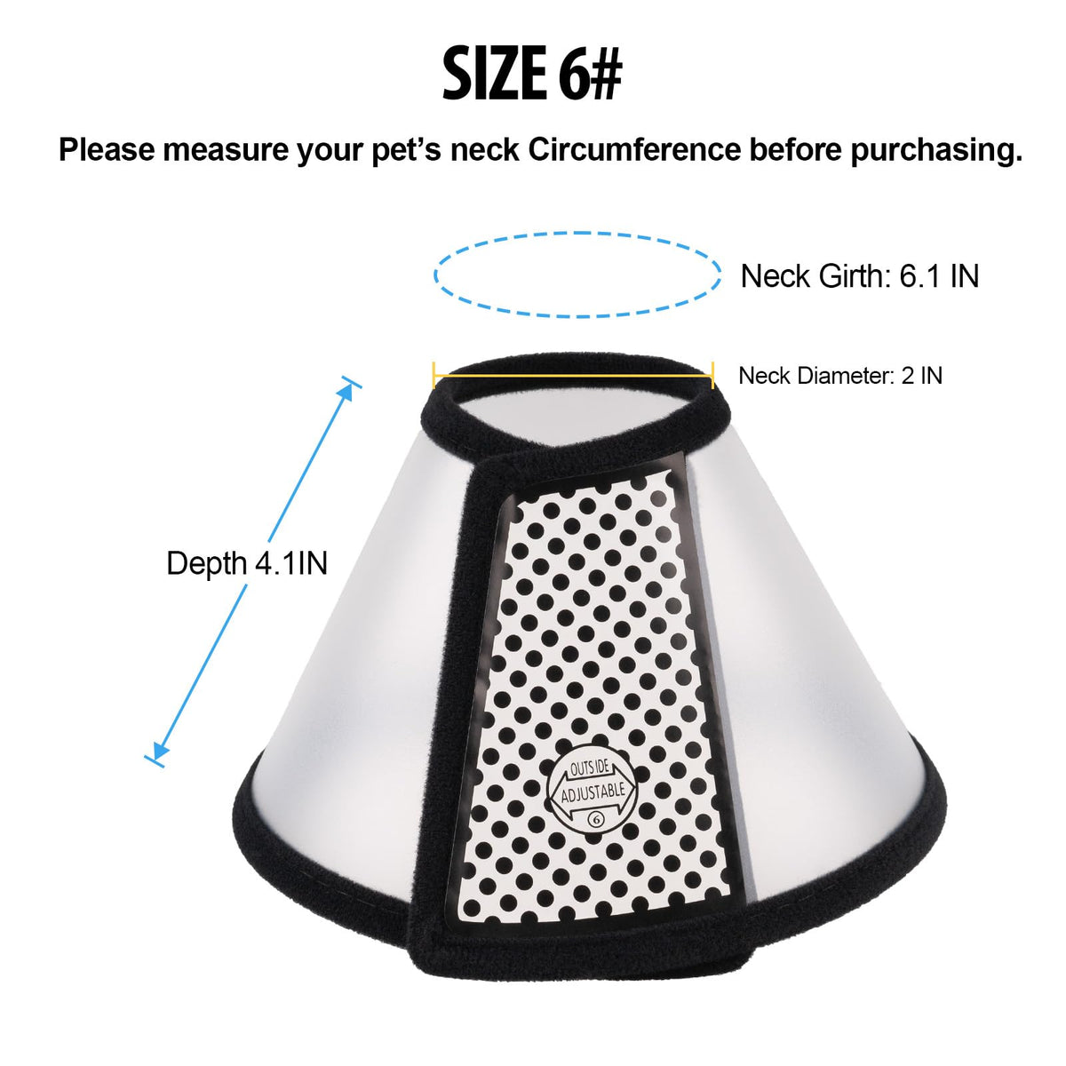 Adjustable Plastic Recovery Pet Cone B988125
