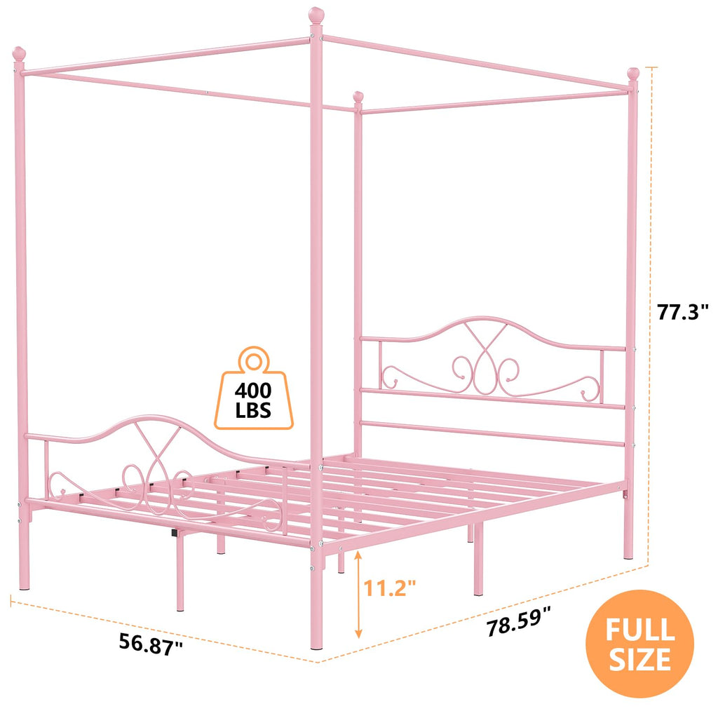 Full Size Canopy Bed Frame with 4 Posters G927