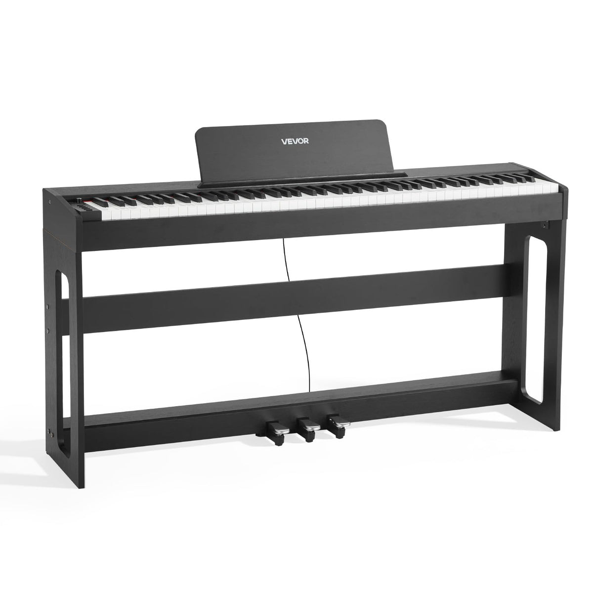 88 Keys Weighted Digital Piano with Furniture Stand and Triple Pedal, Black M262