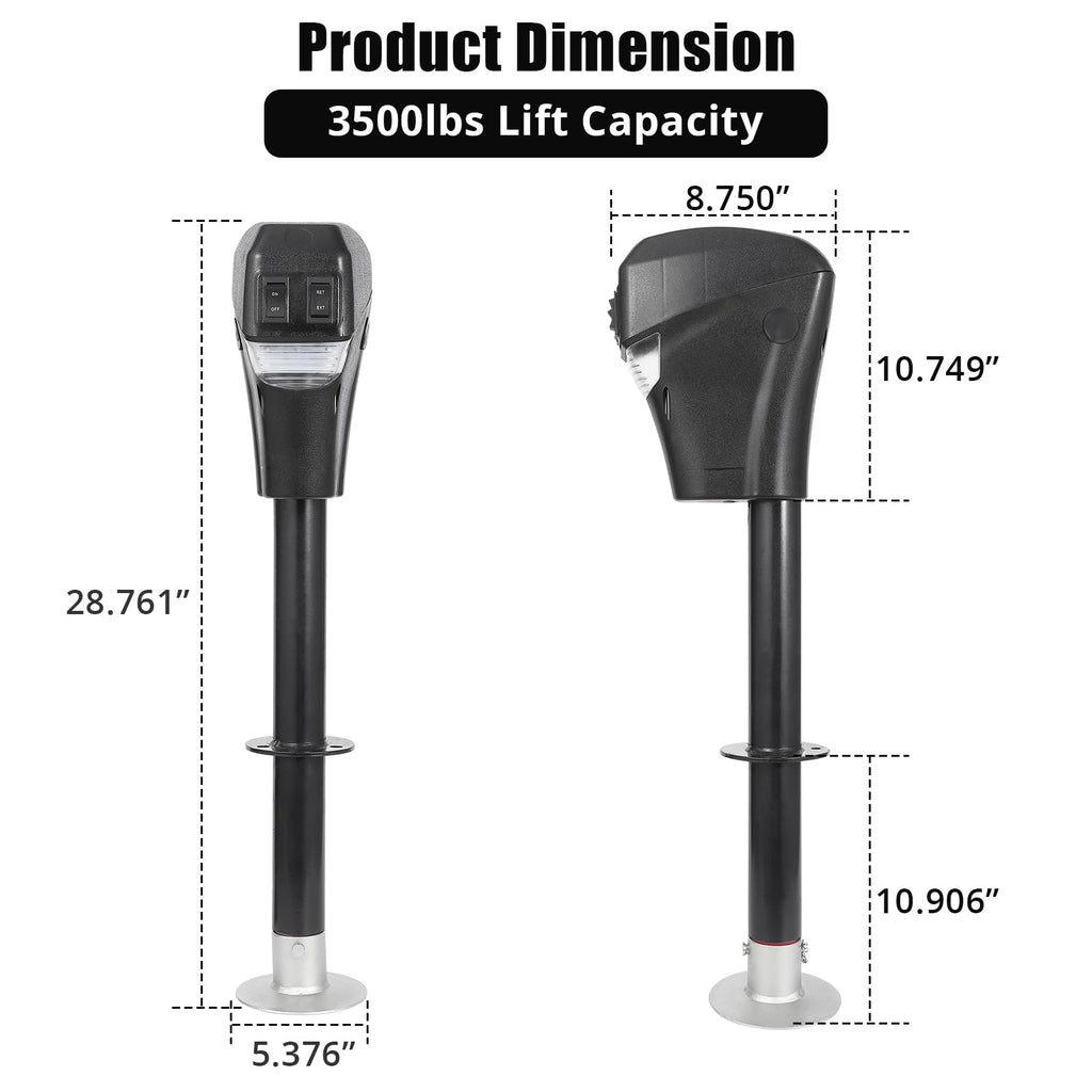 Electric Trailer A-Frame Tongue Jack 3,500 Lbs 18-Inch Stroke 12V DC O936