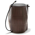 Brown 50 Gallon Flat-Back Rain Barrel with Spigots P360