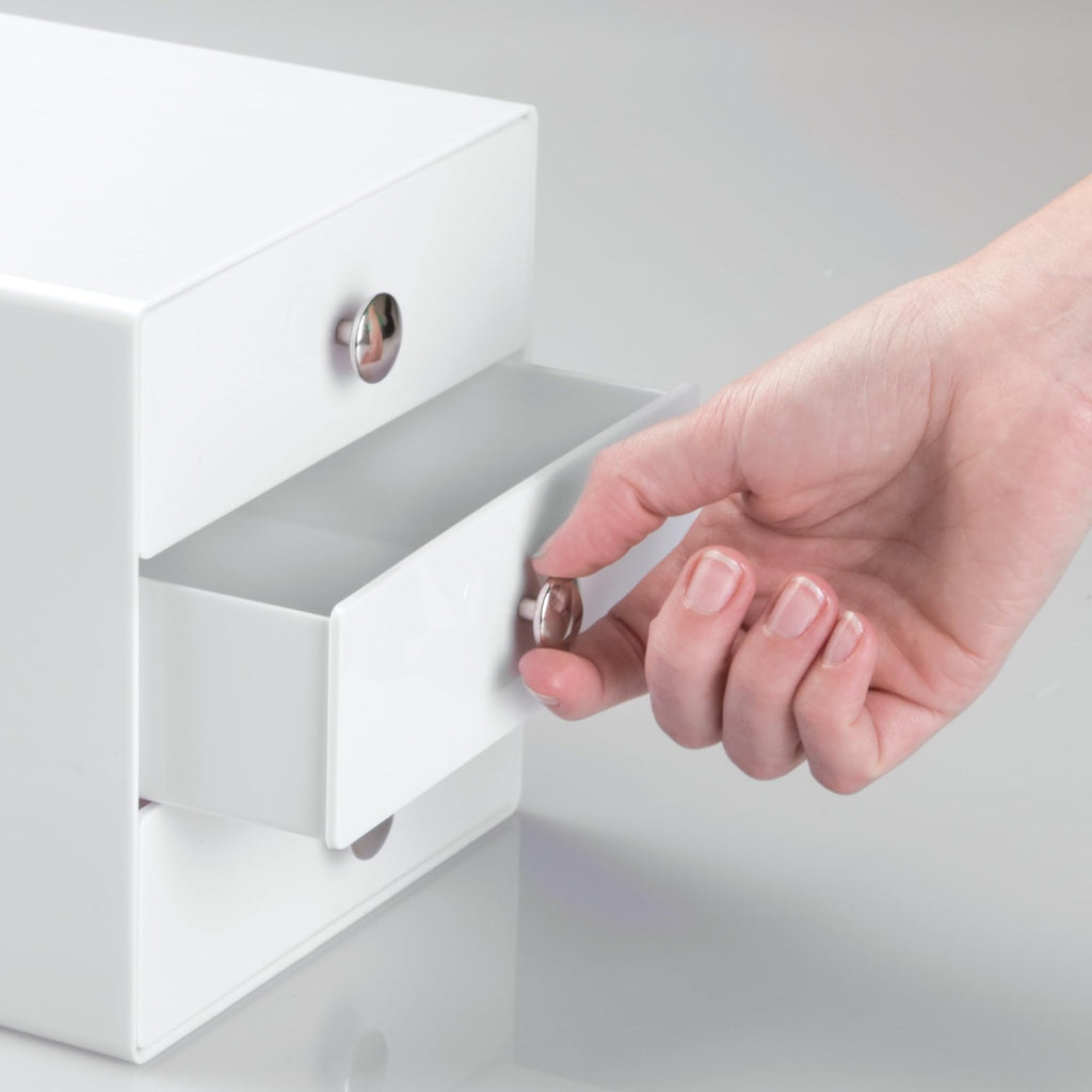 3-Drawer Plastic Vanity Organizer Set White Q37521