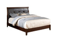 Brown Cherry Eastern King Leatherette Platform Bed E117