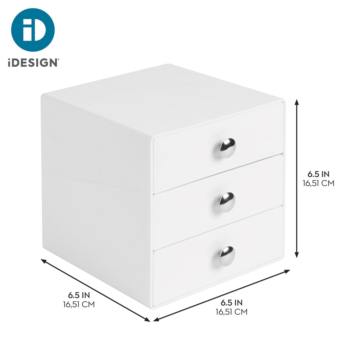 3-Drawer Plastic Vanity Organizer Set White Q37521