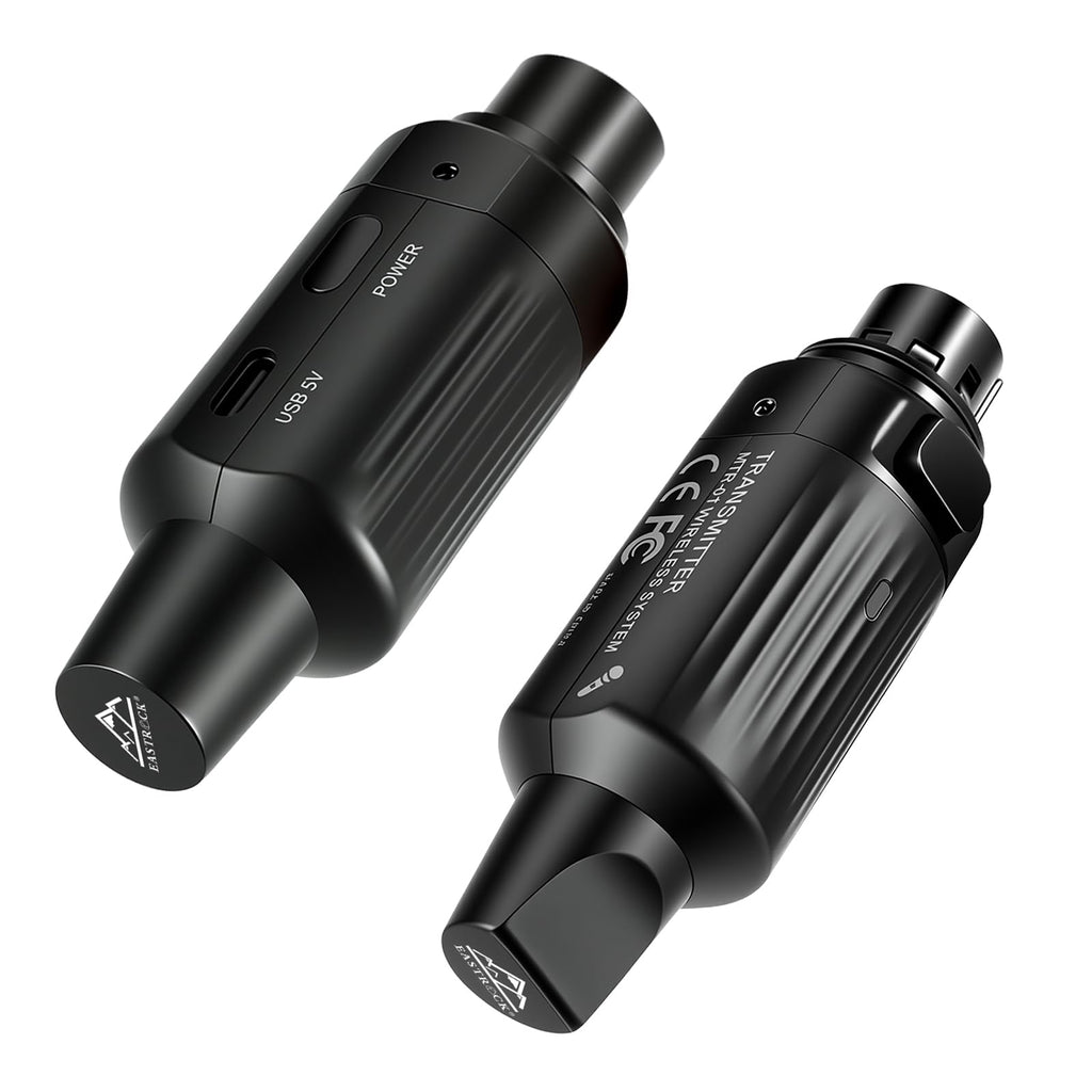 Wireless XLR Transmitter and Receiver for Microphones, 7-Channels 130ft Range, 2.4GHz Auto-Sync, Black P28948