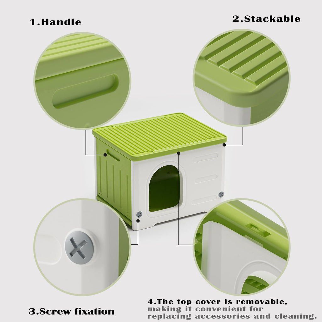 Plastic Stackable Weatherproof Elevated Cat House R3834