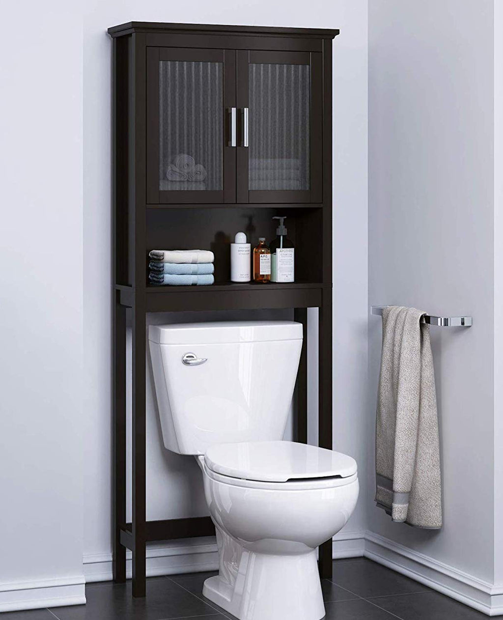Over the Toilet Storage Cabinet with Glass Doors N8737