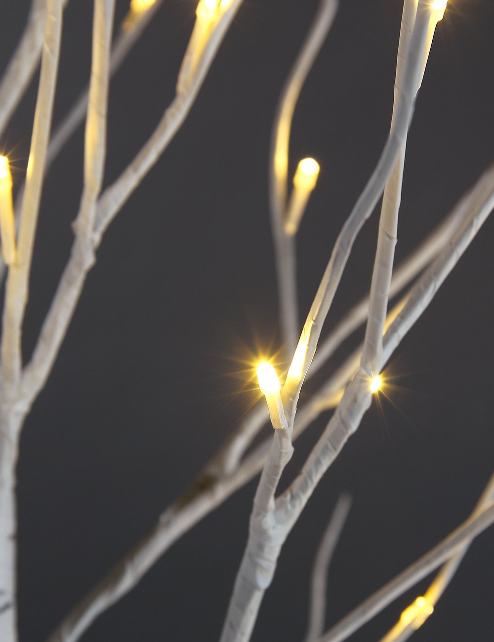 8FT 132 LED Lighted Birch Tree Warm White Y1081