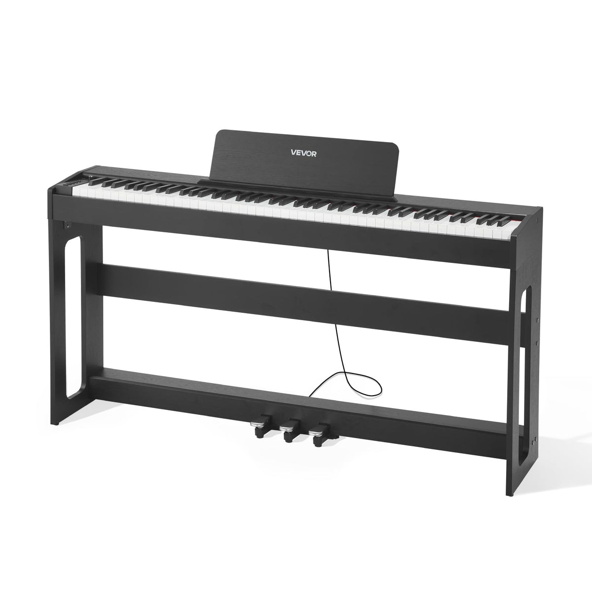 88 Keys Weighted Digital Piano with Furniture Stand and Triple Pedal, Black M262