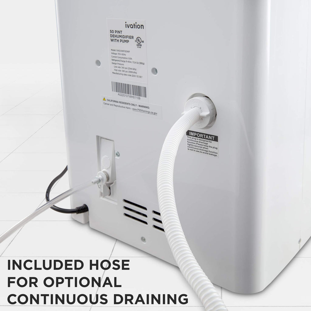 50 Pint Dehumidifier with Pump & Drain Hose U651157