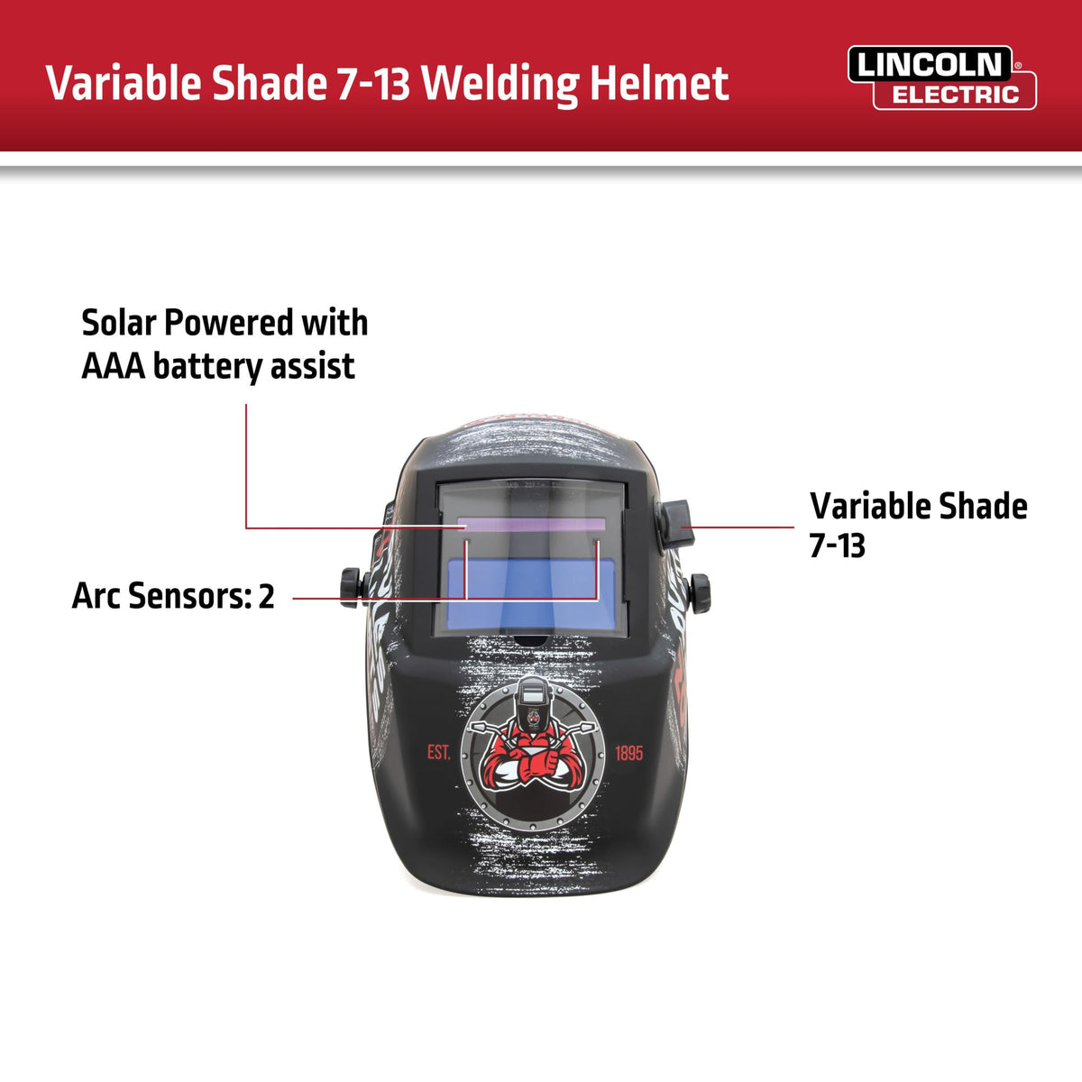 Auto Darkening Welding Helmet Shade 7-13 E122935