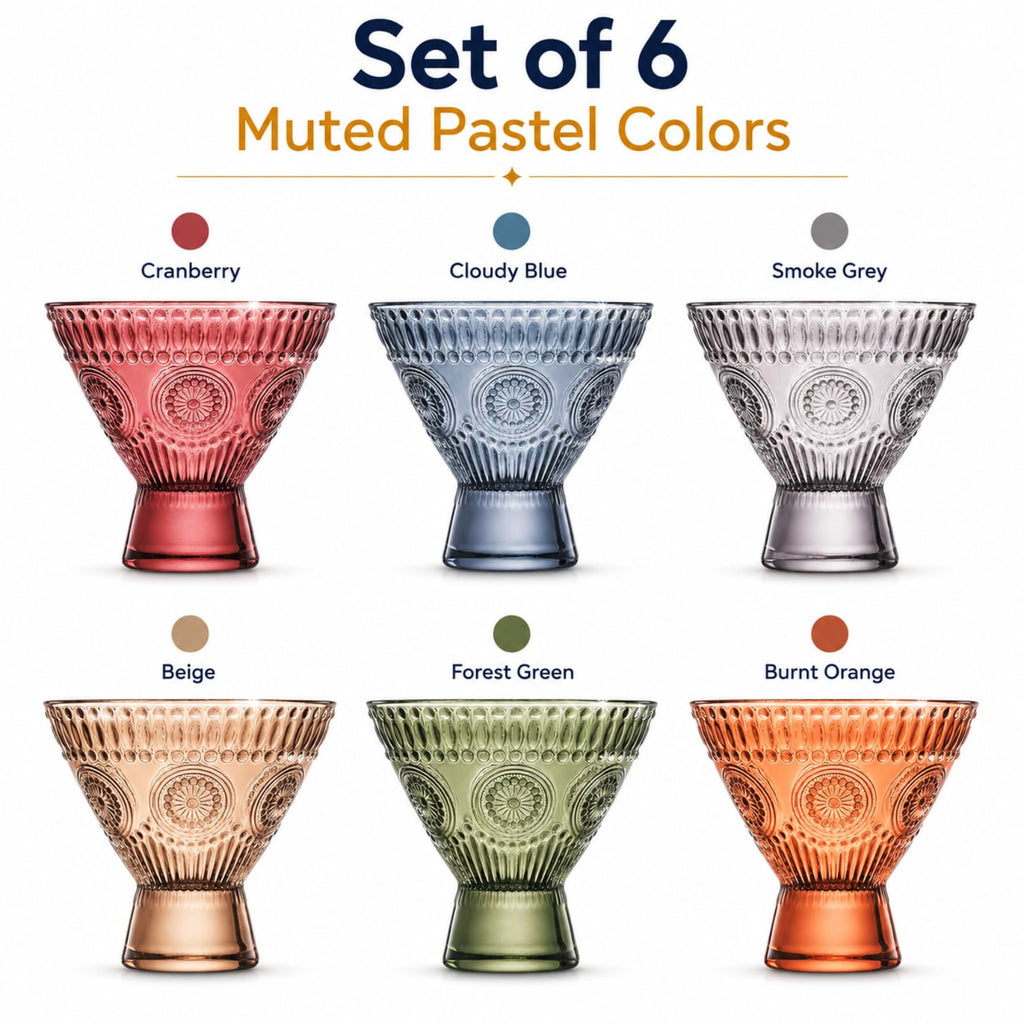 Stemless Martini & Cocktail Glasses Set of 6 L901891