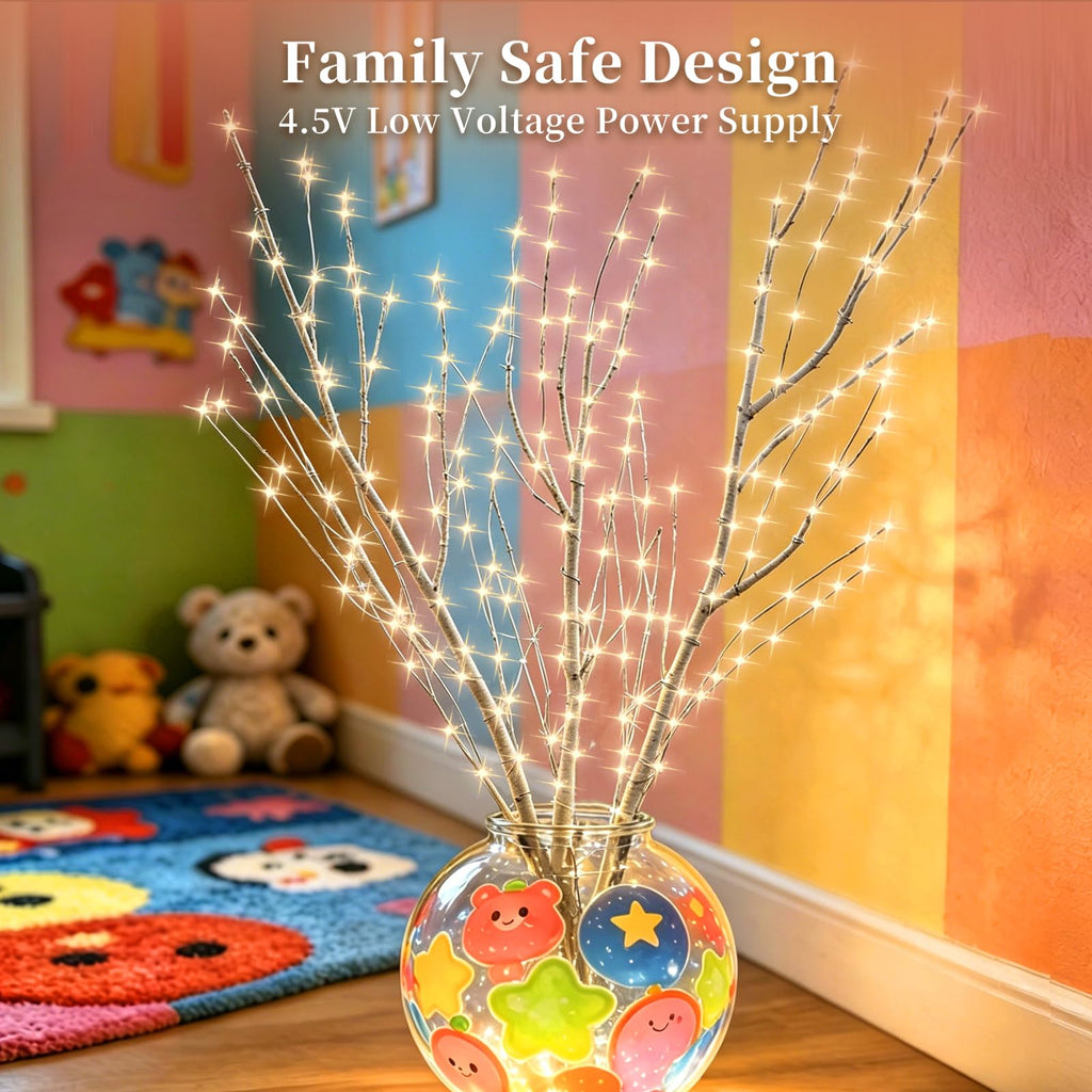 Lighted Birch Branches with Timer 33IN 180 LED Lights Y699902