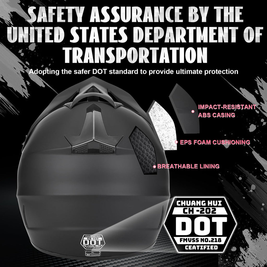 DOT Certified Full Face Dirt Bike Helmet Kit with Goggles, Gloves & Mask Z804