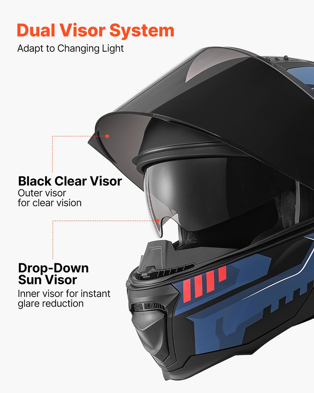 DOT Approved Adult Motocross Helmet with Clear Visor E7049