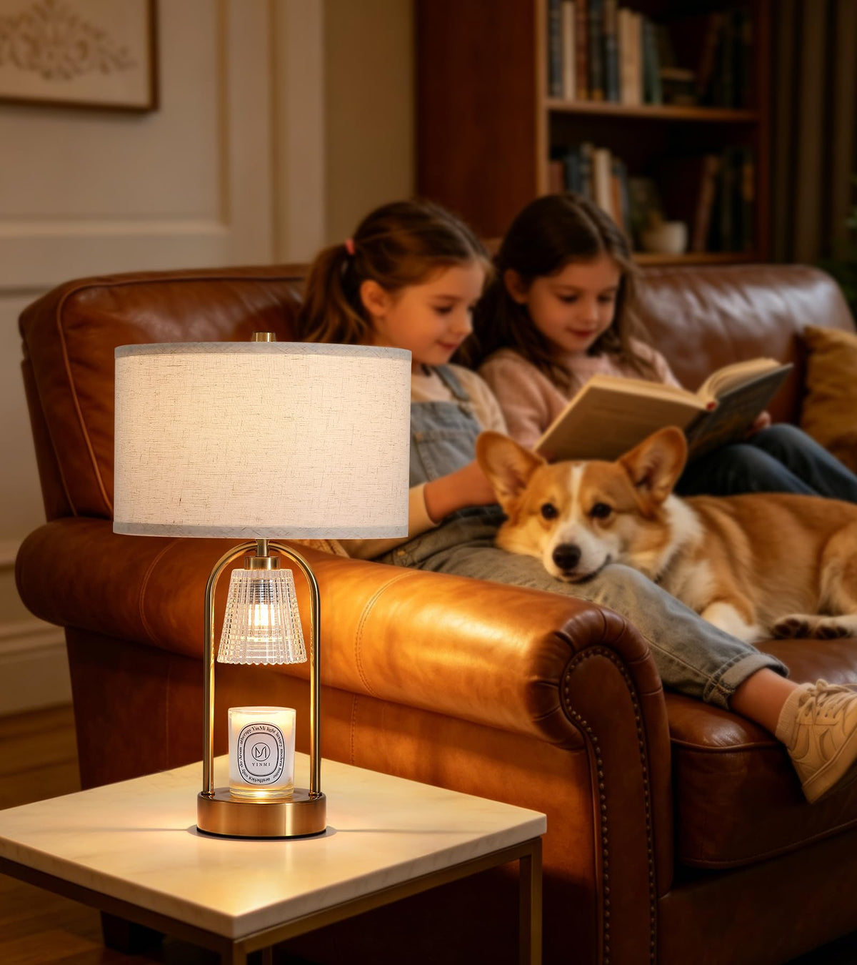 2 in 1 Gold Candle Warmer and Table Lamp N87367