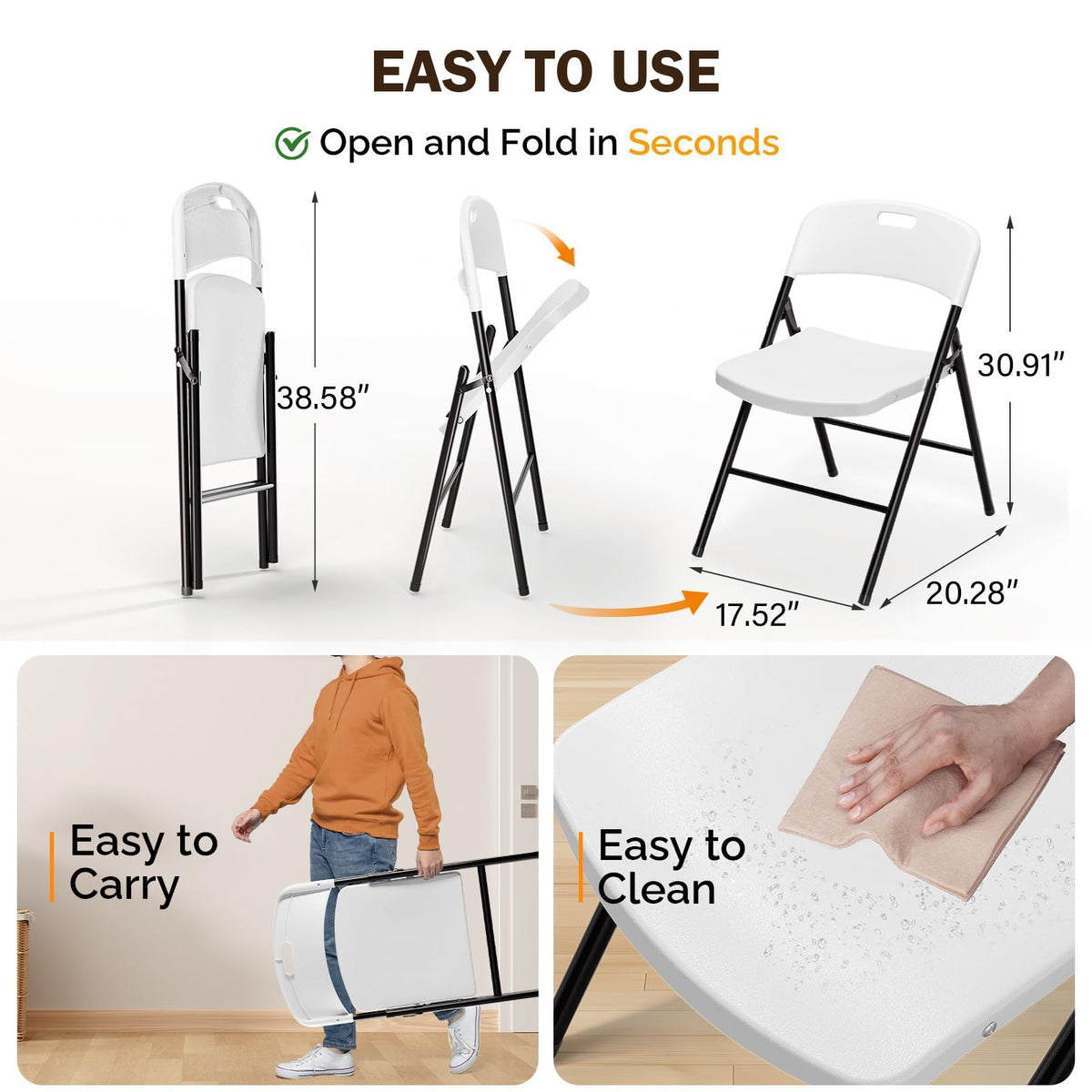 White Plastic Folding Chairs S83601