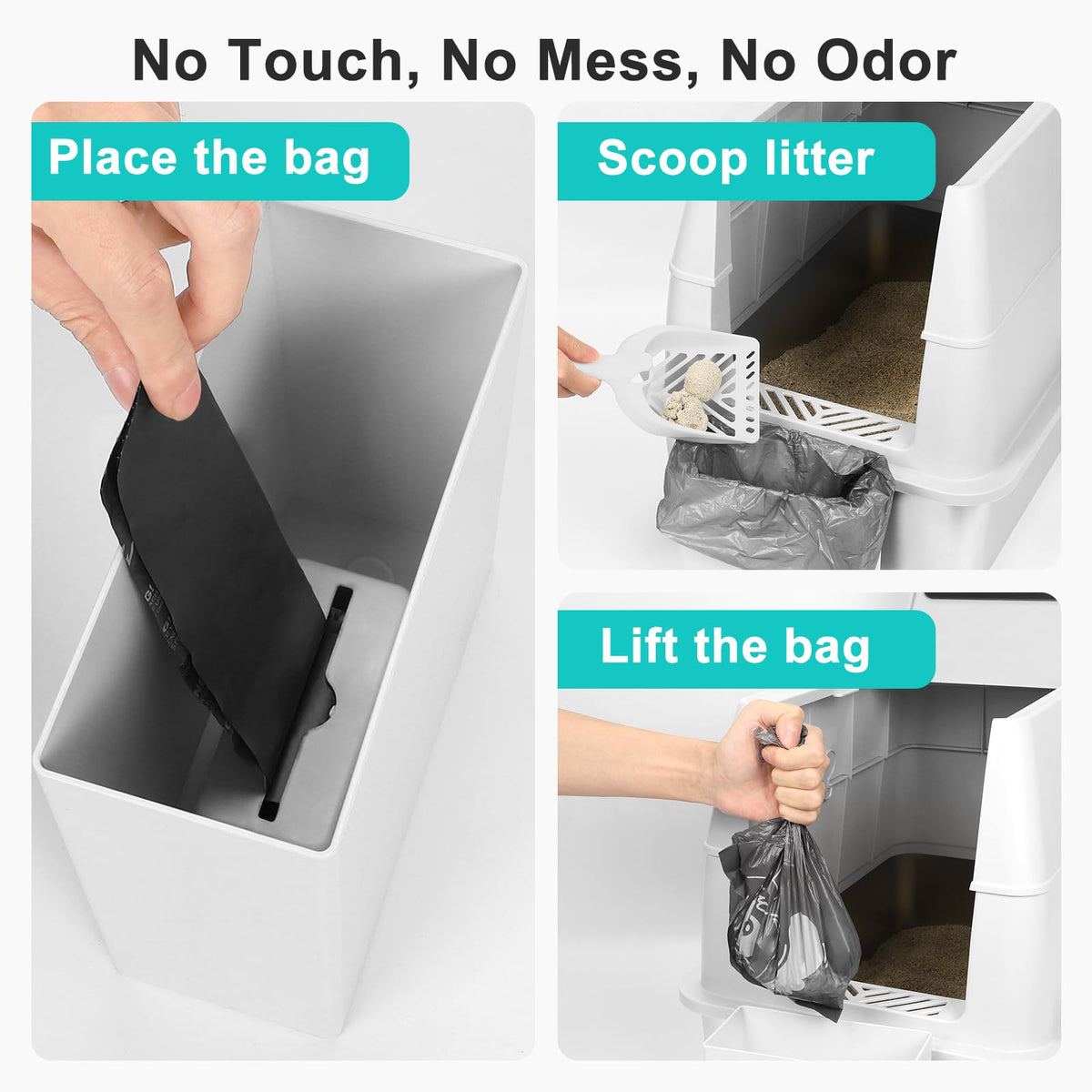 XL Stainless Steel Litter Box with Lid D88536