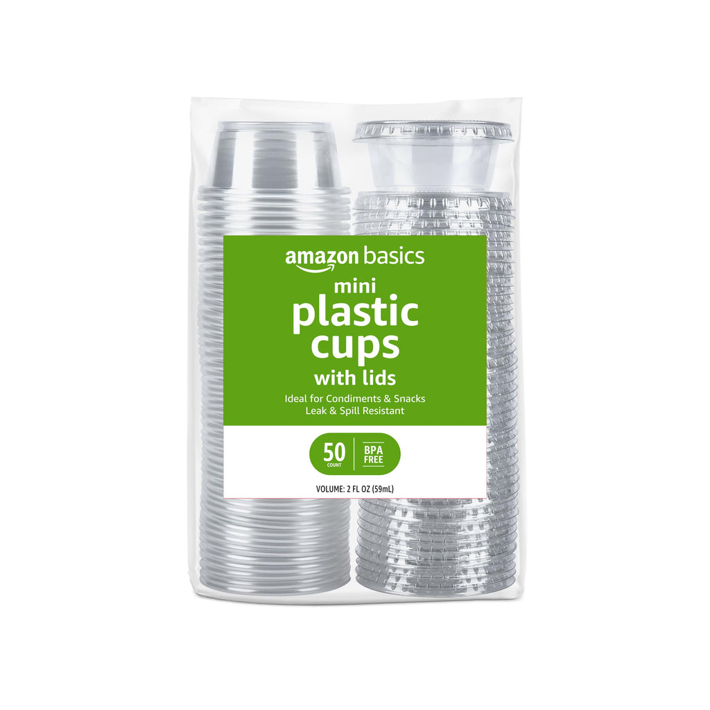 2oz 50 Count BPA Free Disposable Plastic To-Go Cups and Lids O42701