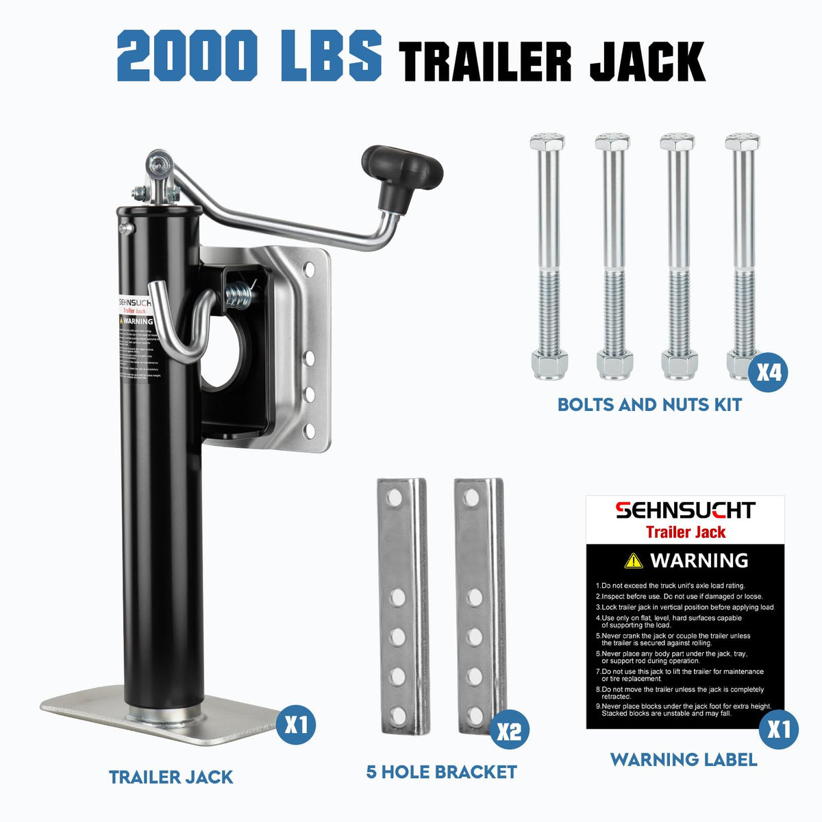 2000lb Swivel Trailer Jack with Handle W551331