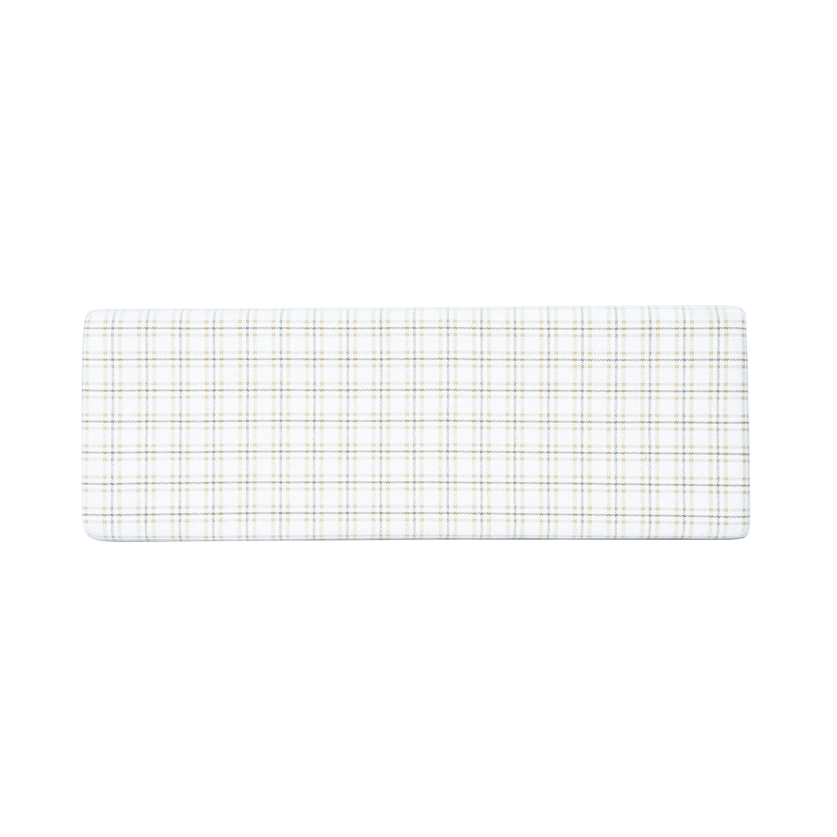 Natural Plaid Woven Fabric Bench F523