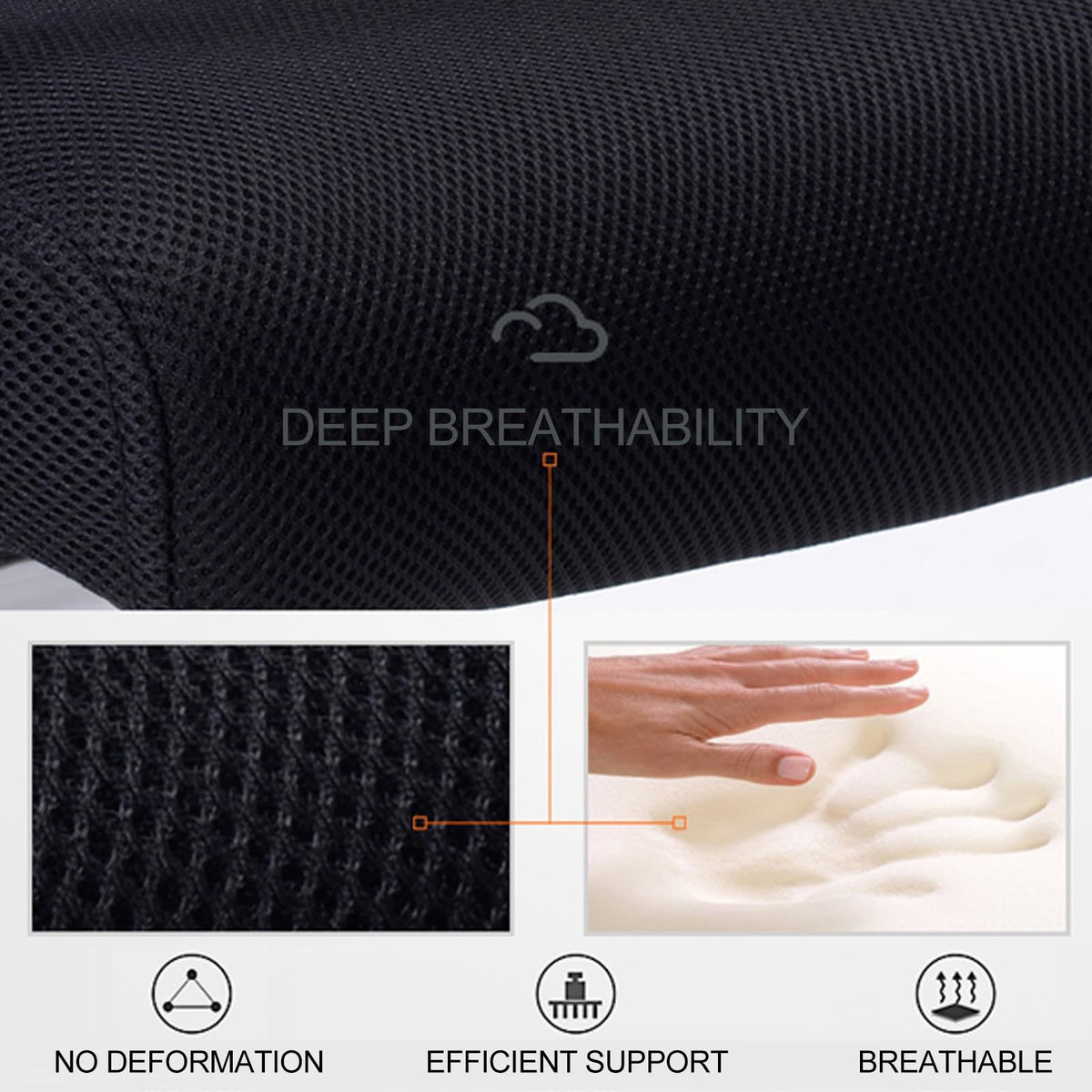 Orange Mesh Ergonomic Desk Chair with Lumbar Support H164